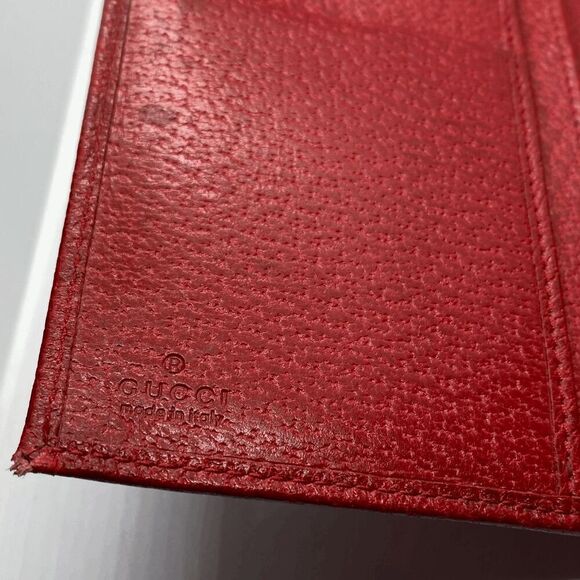 Vintage Gucci Authentic Red Leather Long Slim Wallet w/ Light Wear - Picture 12 of 12